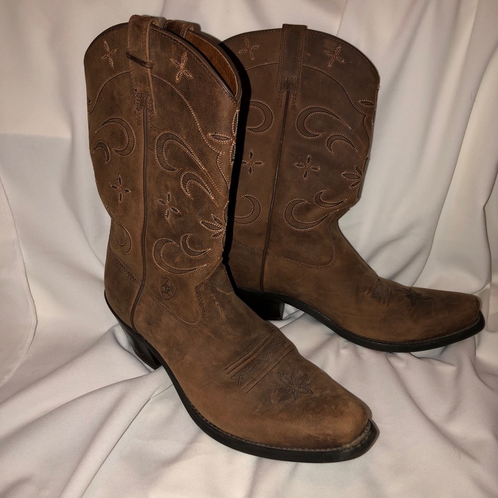 Ariat Sage Stars Leather Mid Calf Western Boots